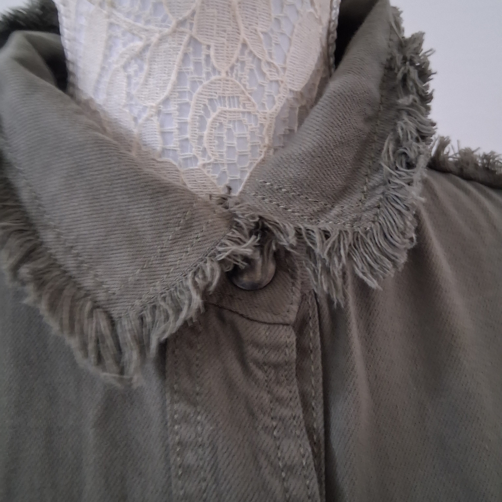 Elan Military Style Olive Jacket - Picture 8 of 10